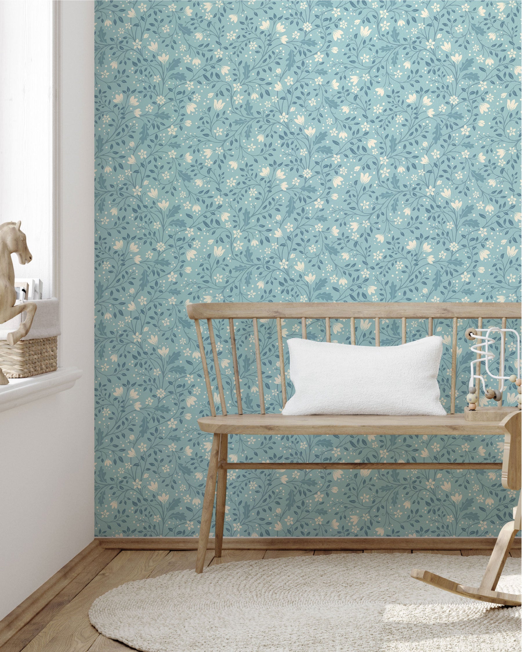 Clematis Botanical Peel and Stick Wallpaper by Anna Black Creative
