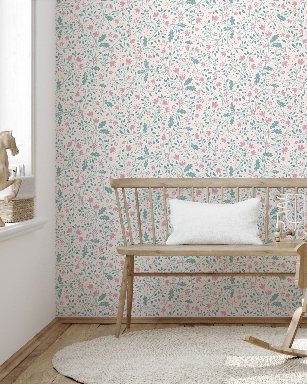 Clematis Botanical Peel and Stick Wallpaper by Anna Black Creative