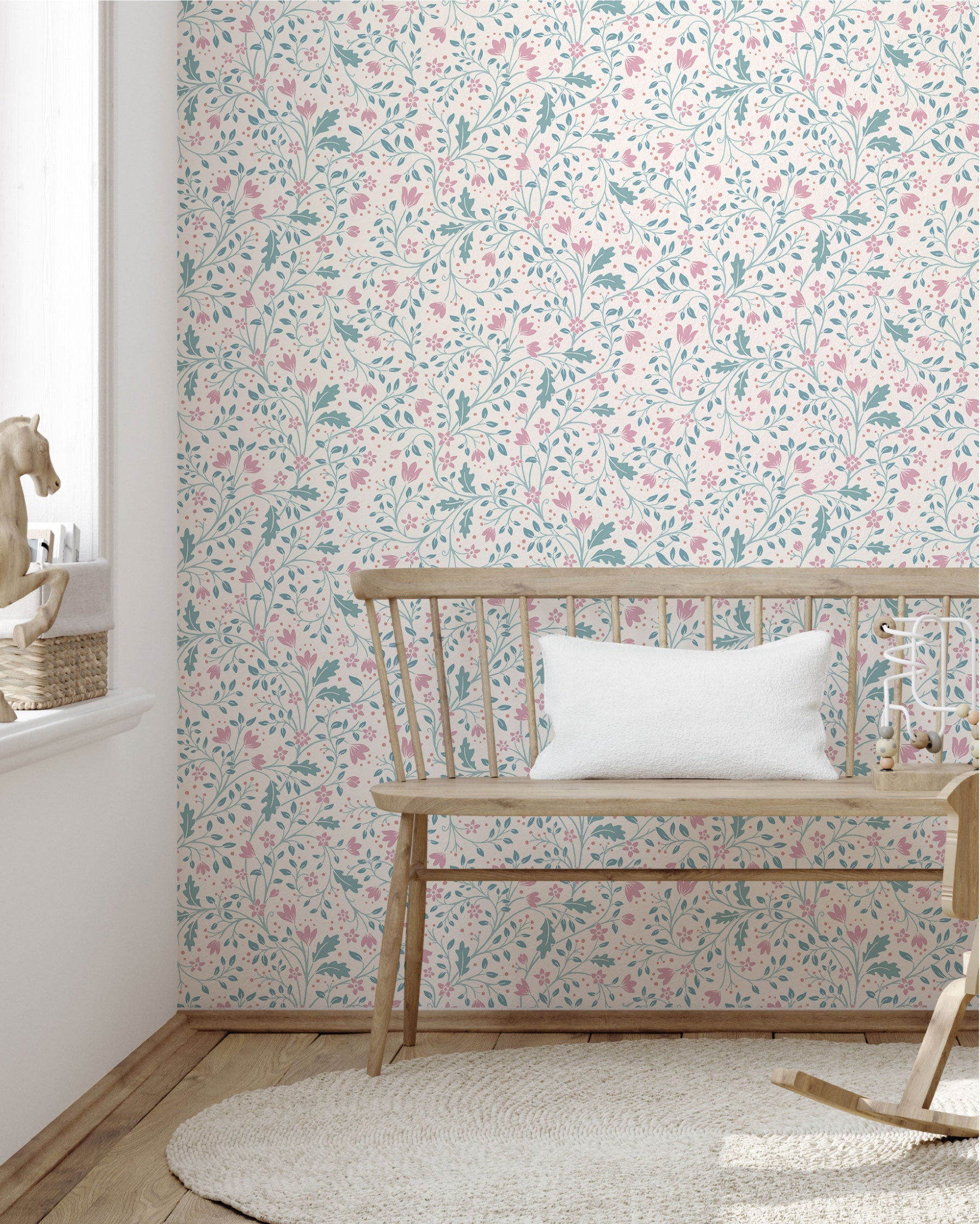Clematis Botanical Peel and Stick Wallpaper by Anna Black Creative