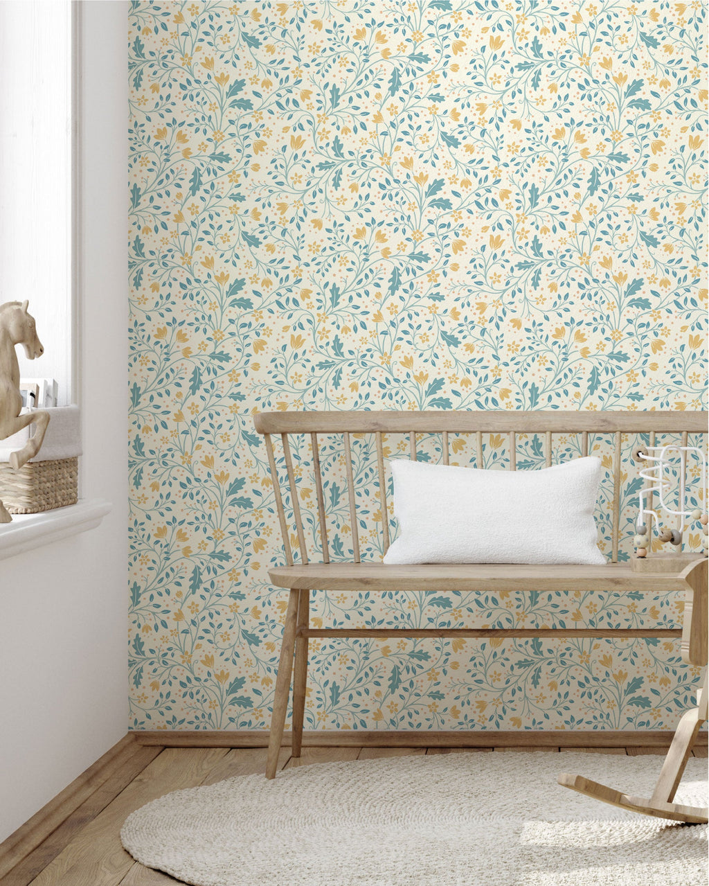 Clematis Botanical Peel and Stick Wallpaper by Anna Black Creative