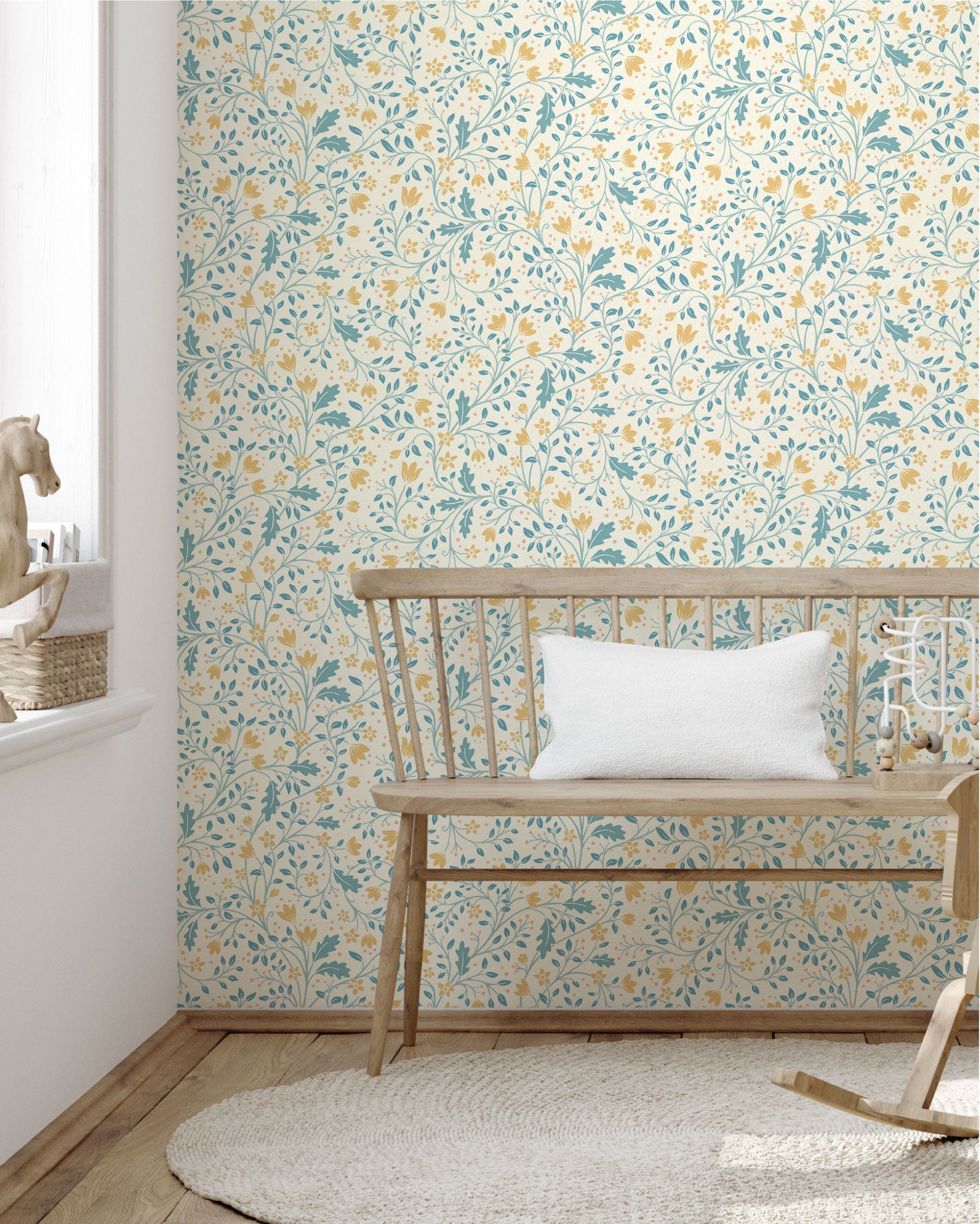 Clematis Botanical Peel and Stick Wallpaper by Anna Black Creative
