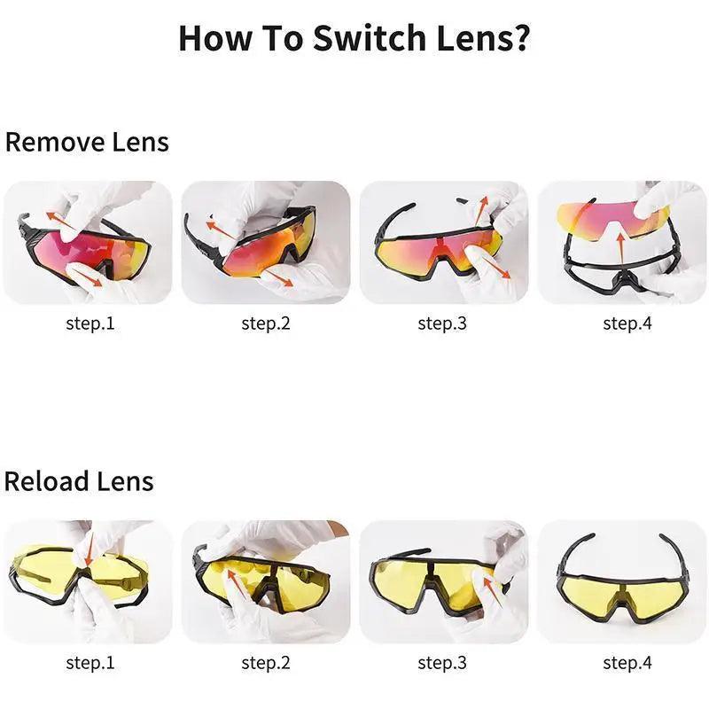 Polarized Sports Cycling Sunglasses - UV400 Athletic Eyewear