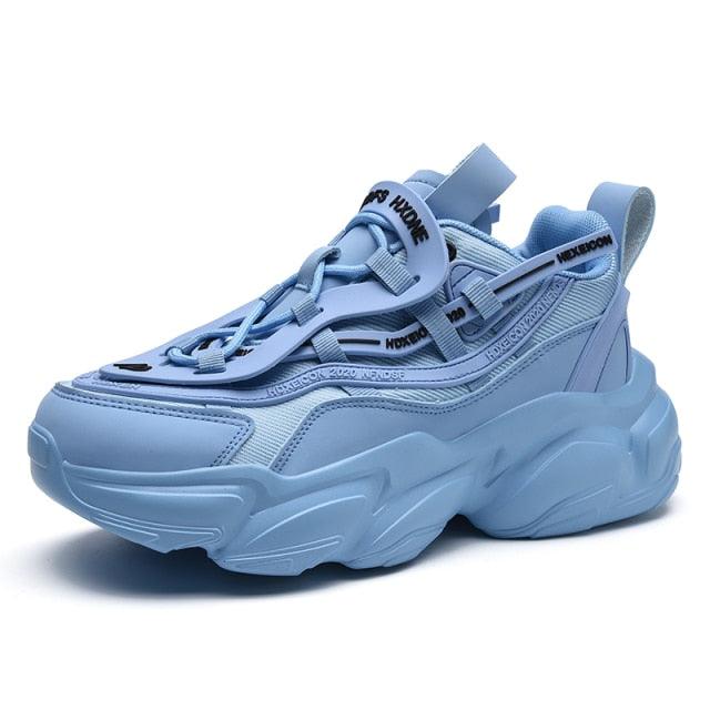 Blue men's platform sports sneakers by Stevvex