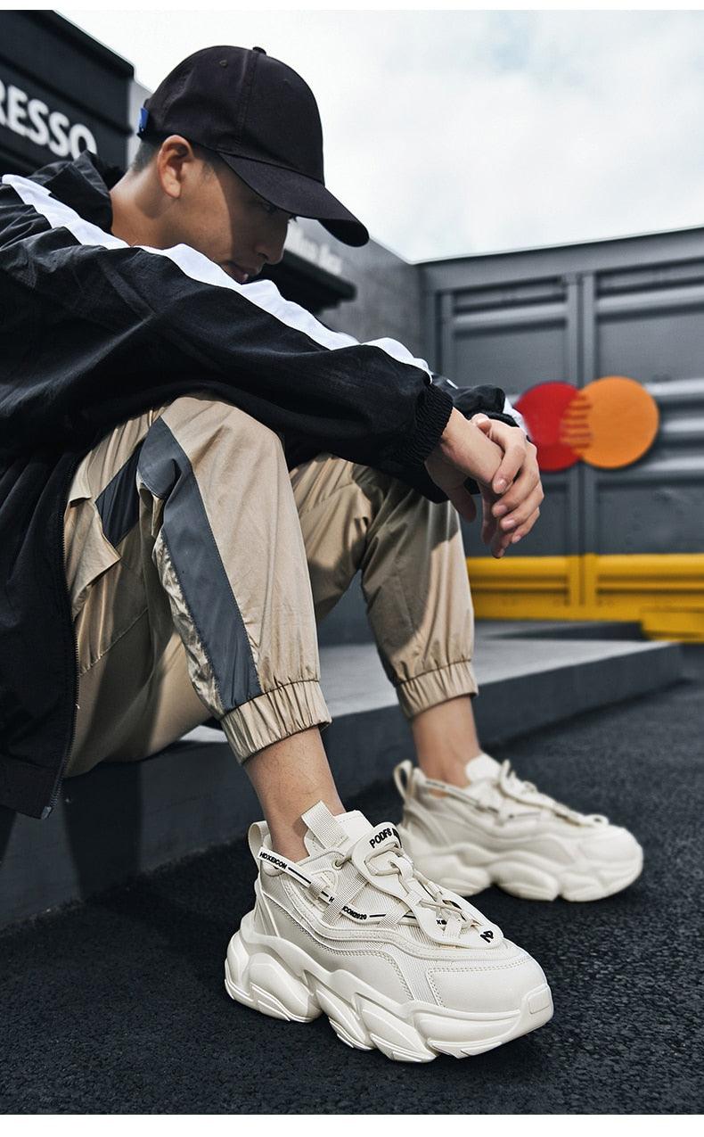 Blue Men's Platform Running & Sports Sneakers