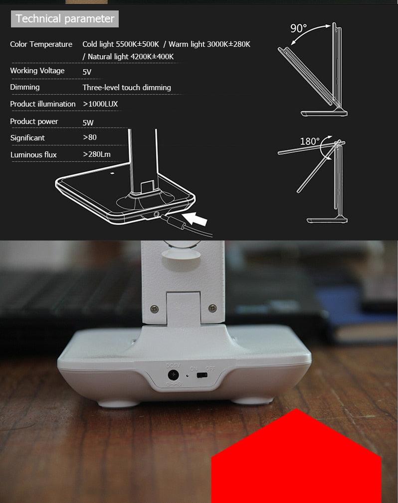 Smart LED Office Desk Lamp with Alarm, Calendar & Temperature Display