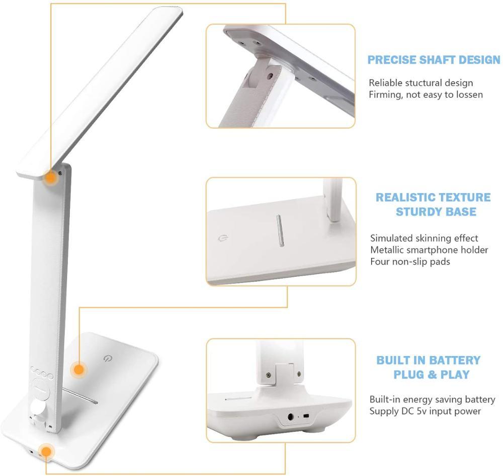 Smart LED Office Desk Lamp with Alarm, Calendar & Temperature Display