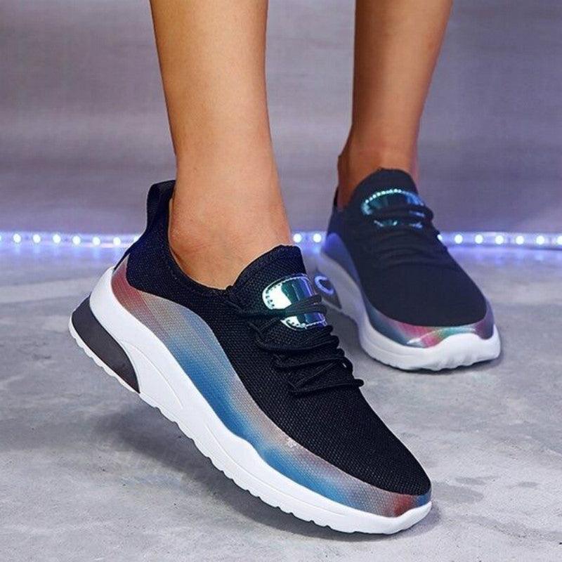 Women's Lightweight Breathable Mesh Lace-Up Fashion Sneakers