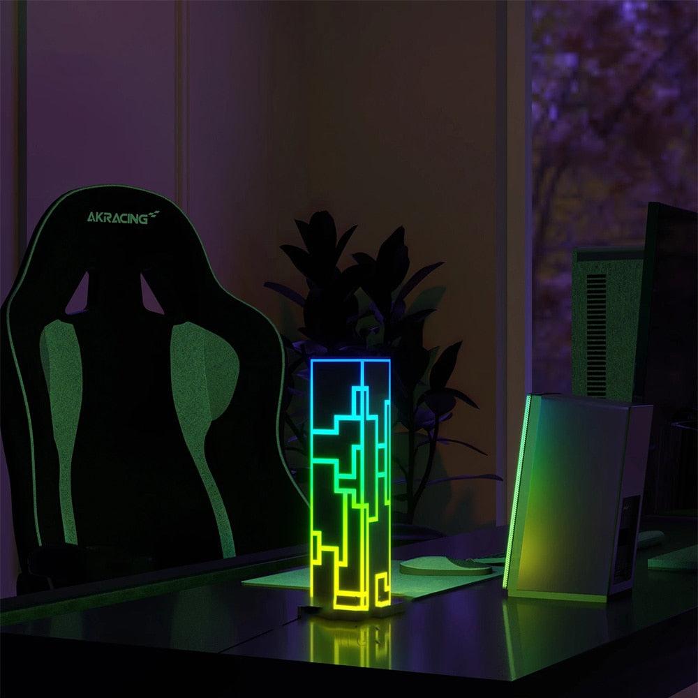 Modern Multicolor RGB Cube LED Table Lamp with Remote Control