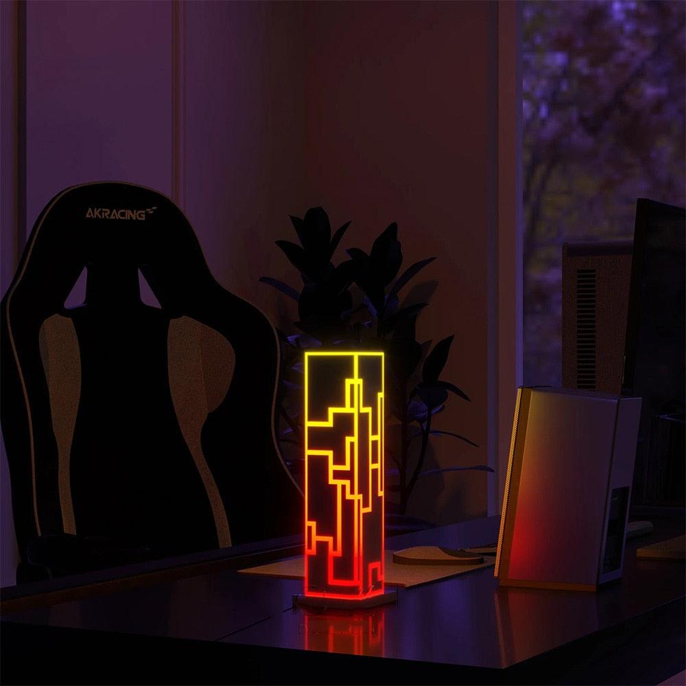 Modern Multicolor RGB Cube LED Table Lamp with Remote Control