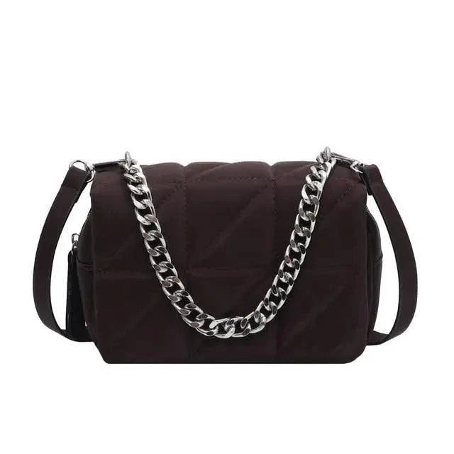 Mini Nylon Crossbody Satchel with Designer Metal Chain for Kids