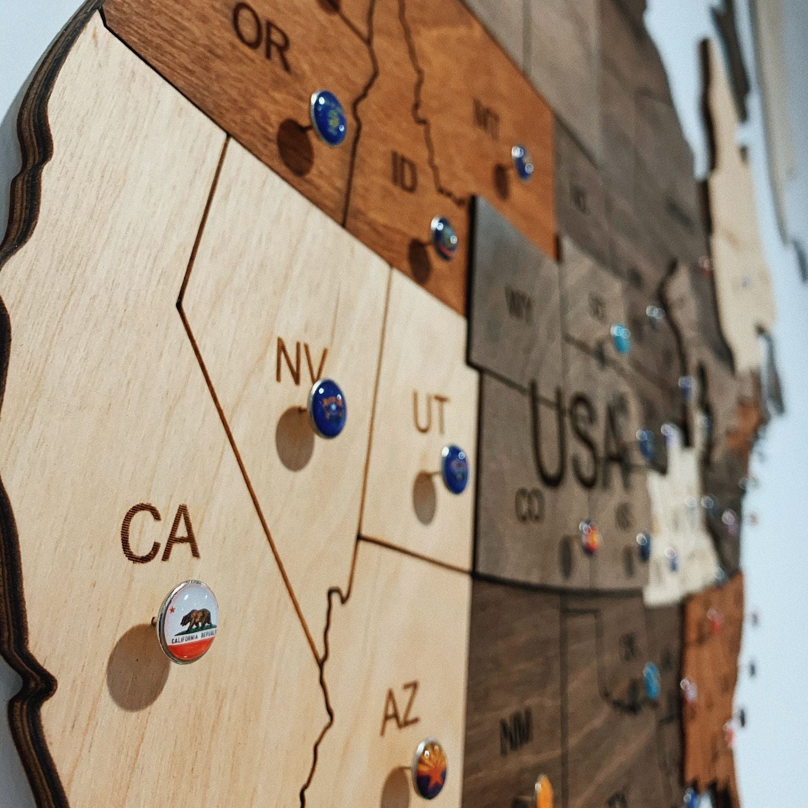 Multicolor Wooden Travel Map - Adventure Themed Wall Decor