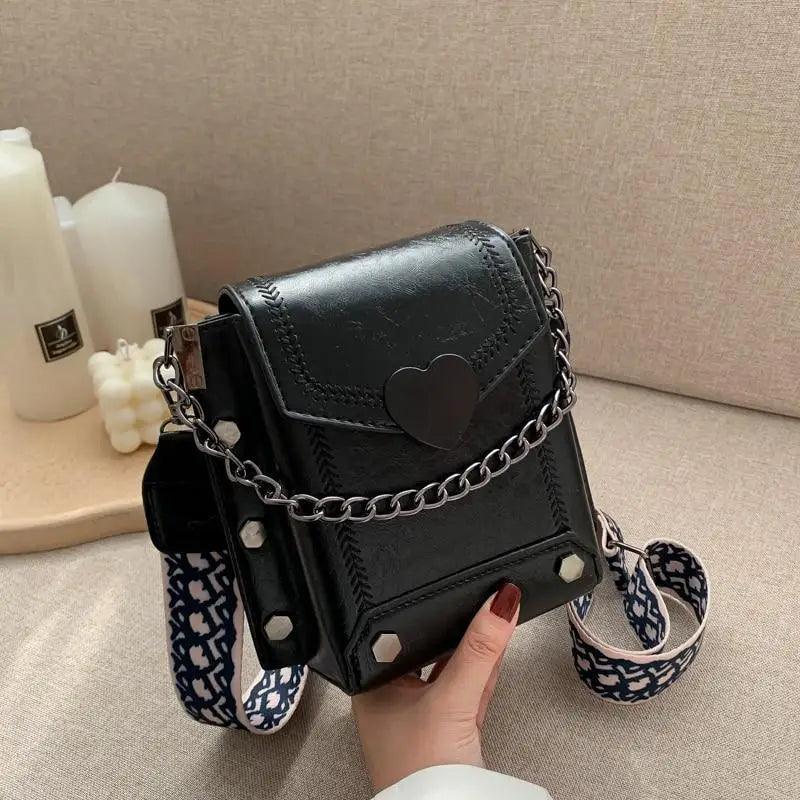 Elegant Heart-Shaped Studded Shoulder Bag for Girls and Women