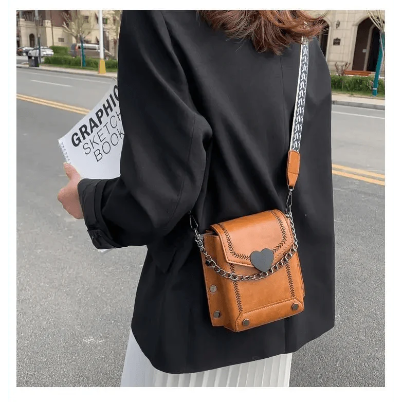 Elegant Heart-Shaped Studded Shoulder Bag for Girls and Women