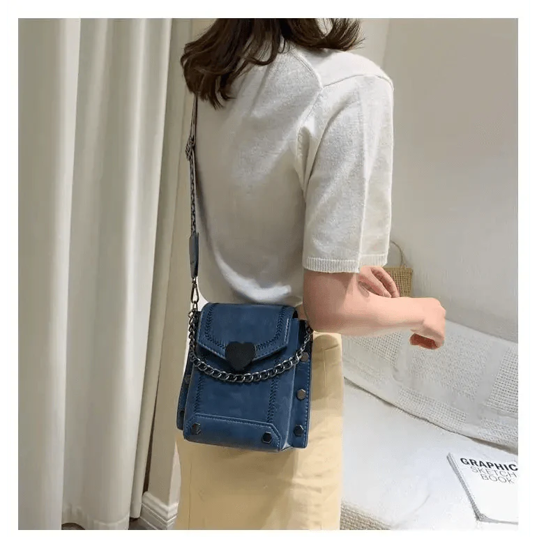 Elegant Heart-Shaped Studded Shoulder Bag for Girls and Women