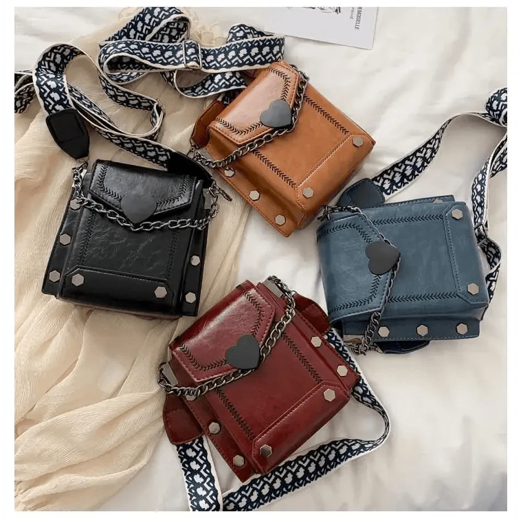 Elegant Heart-Shaped Studded Shoulder Bag for Girls and Women