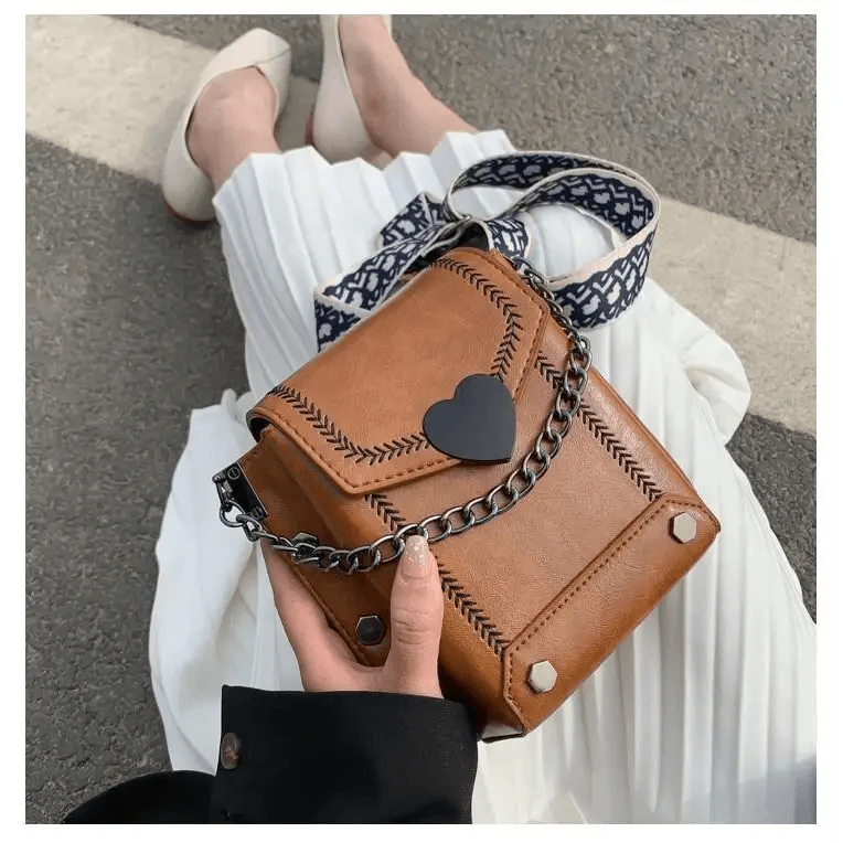 Elegant Heart-Shaped Studded Shoulder Bag for Girls and Women