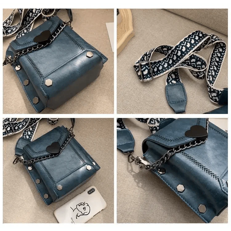 Elegant Heart-Shaped Studded Shoulder Bag for Girls and Women