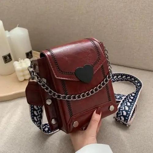 Elegant Heart-Shaped Studded Shoulder Bag for Girls and Women