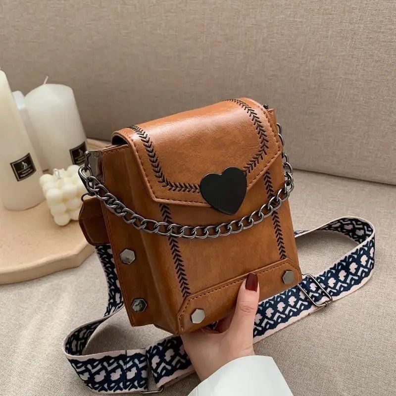 Elegant Heart-Shaped Studded Shoulder Bag for Girls and Women