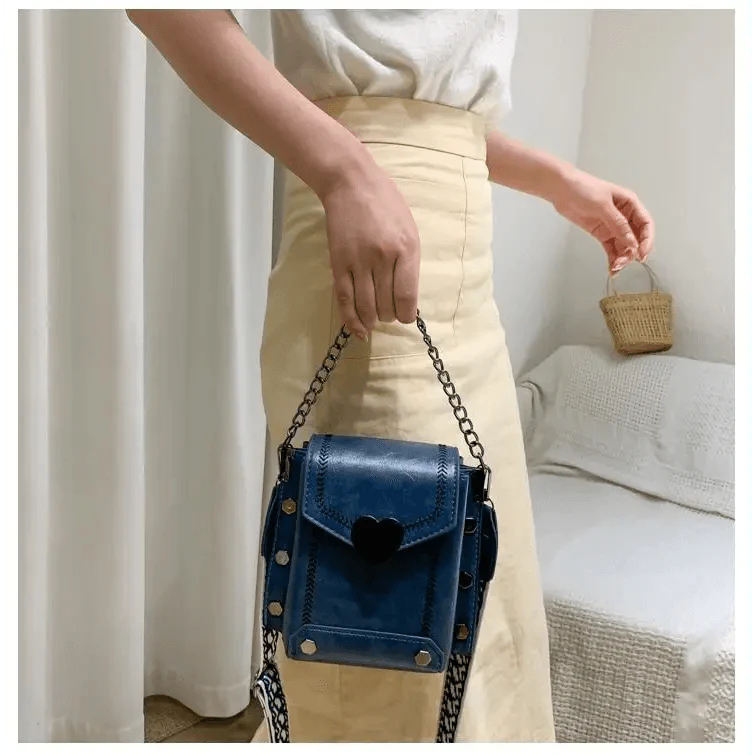 Elegant Heart-Shaped Studded Shoulder Bag for Girls and Women
