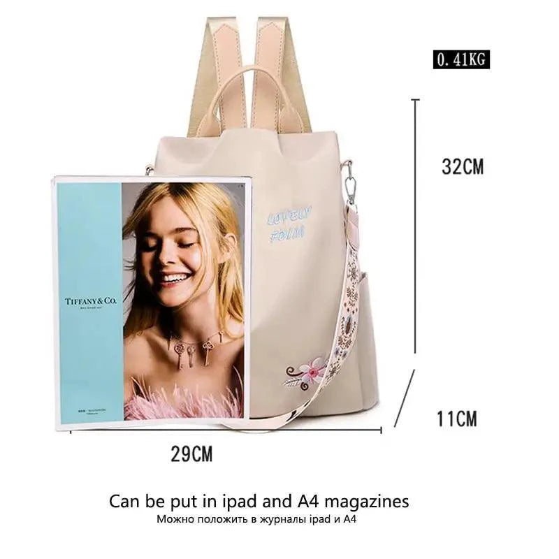 Modern Waterproof Anti-Theft School Backpack for Women