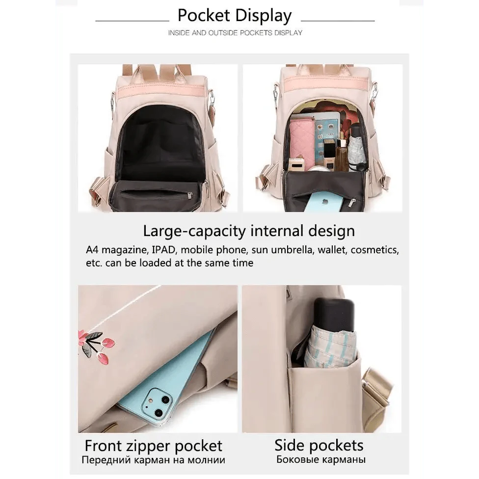 Modern Waterproof Anti-Theft School Backpack for Women