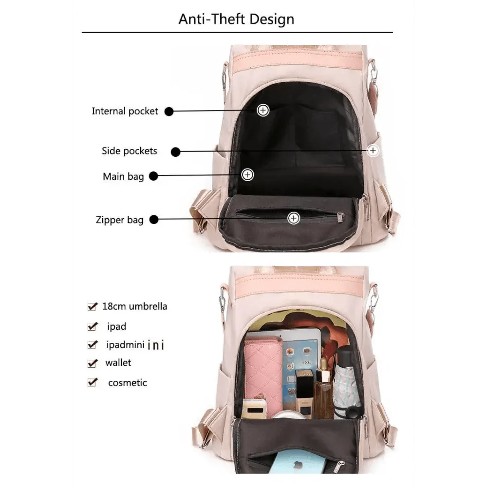 Modern Waterproof Anti-Theft School Backpack for Women