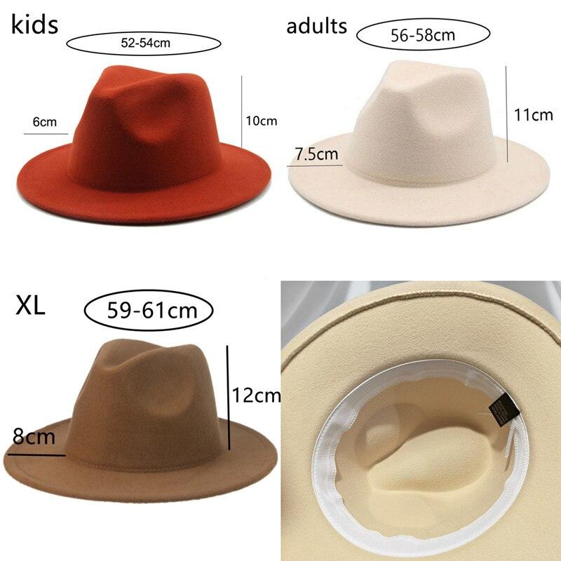 Vintage Retro Wide Brim Felt Fedora with Buckle Detail