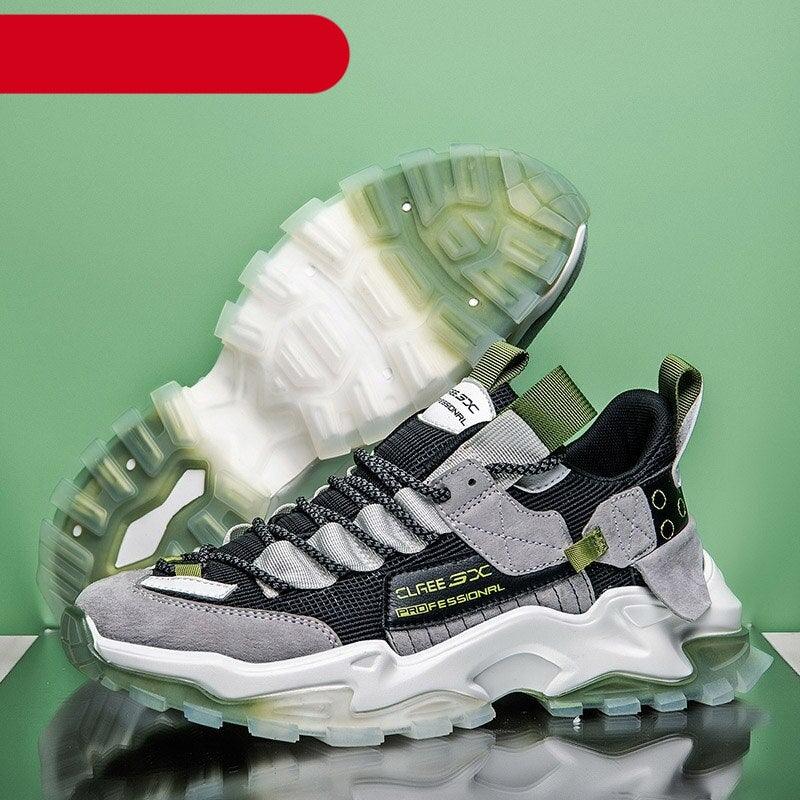 Men's lightweight breathable athletic sneaker in a techwear style with a rubber sole