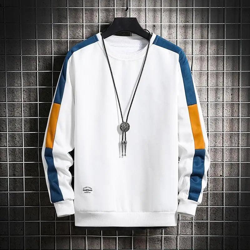Men's Patchwork Crewneck Sweatshirt Long Sleeve Streetwear Pullover