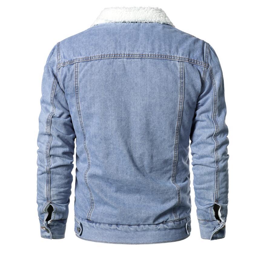 Modern Men's Slim Fit Cotton Winter Coat in Light Blue
