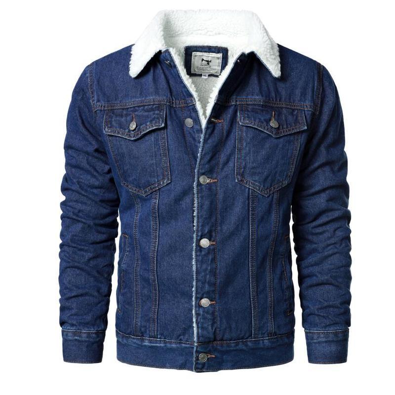 Modern Men's Slim Fit Cotton Winter Coat in Light Blue