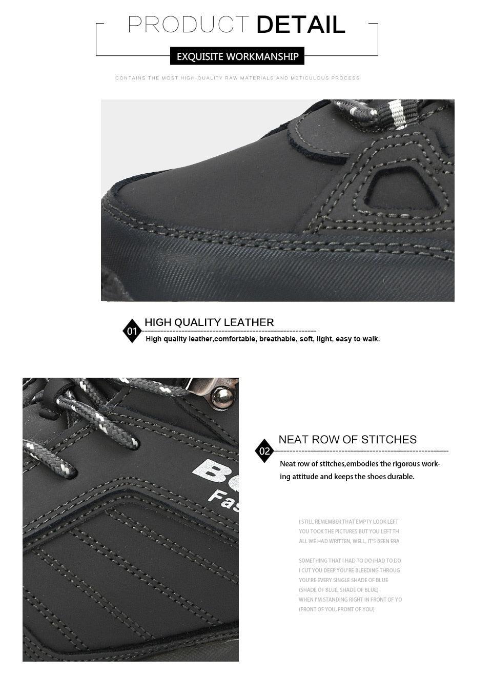 Men's Water-Resistant Fur Lined Boots - Warm Winter Outdoor Shoes