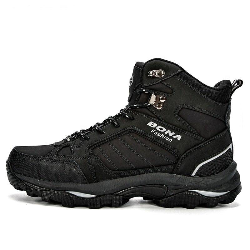 Men's Water-Resistant Fur Lined Boots - Warm Winter Outdoor Shoes