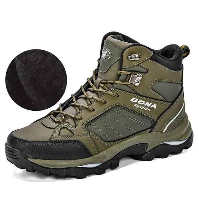 Men's Water-Resistant Fur Lined Boots - Warm Winter Outdoor Shoes