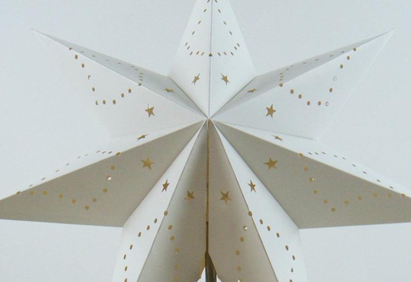 Modern Retro Paper Star LED Table Lamp with Wood Base