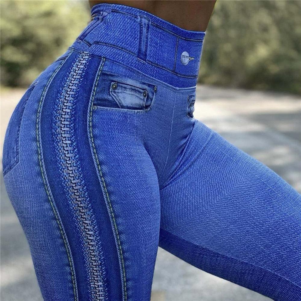 Women’s Ripped Stretch Slim Fitness Leggings Streetwear