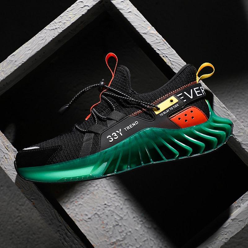 Men's Modern Techwear Blade Sneakers Breathable Knit Running Shoes