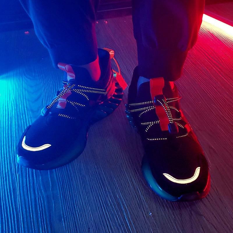 Men's Modern Techwear Blade Sneakers Breathable Knit Running Shoes