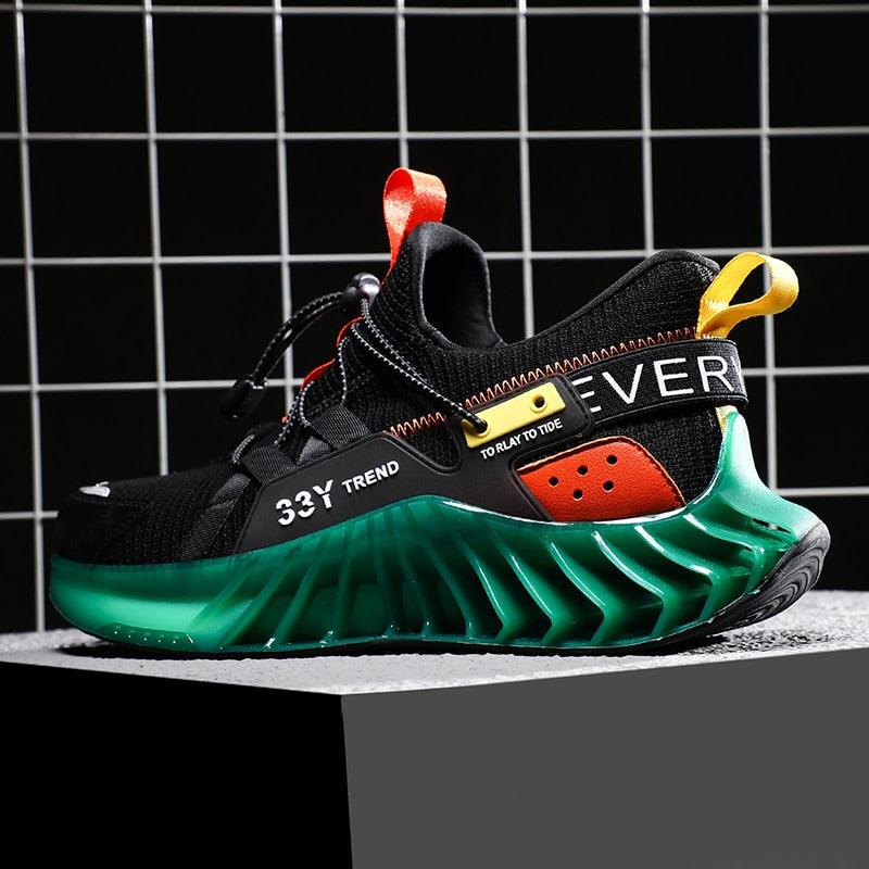 Men's Modern Techwear Blade Sneakers Breathable Knit Running Shoes