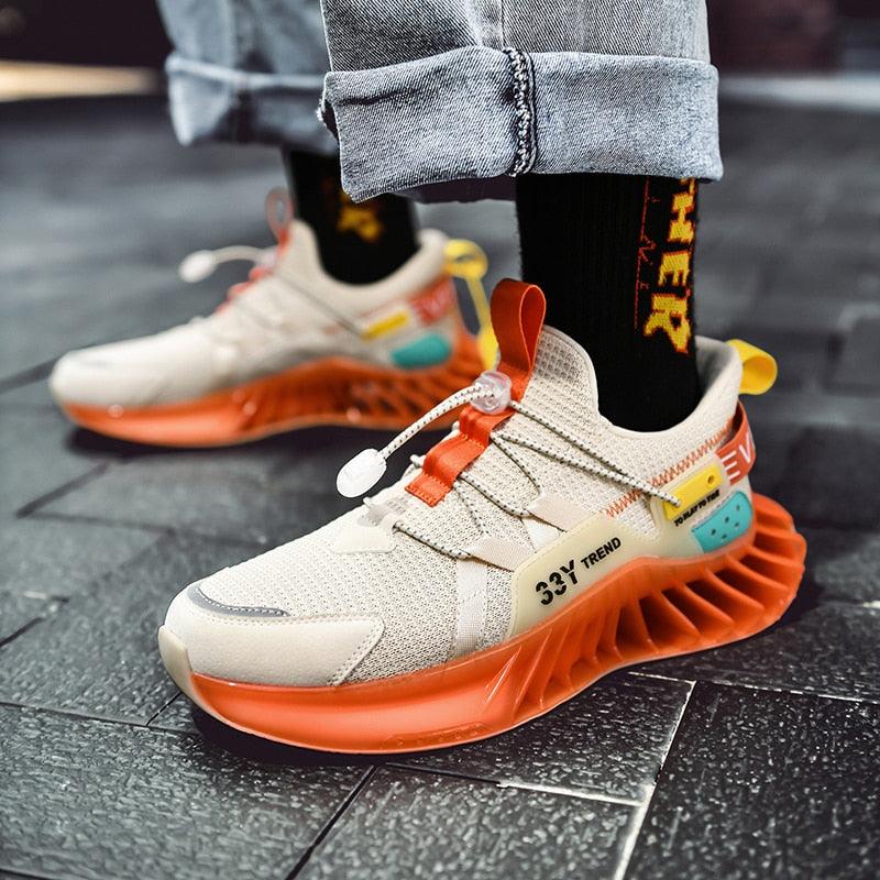 Men's Modern Techwear Blade Sneakers Breathable Knit Running Shoes