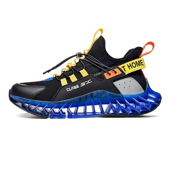 Men's Modern Techwear Blade Sneakers Breathable Knit Running Shoes