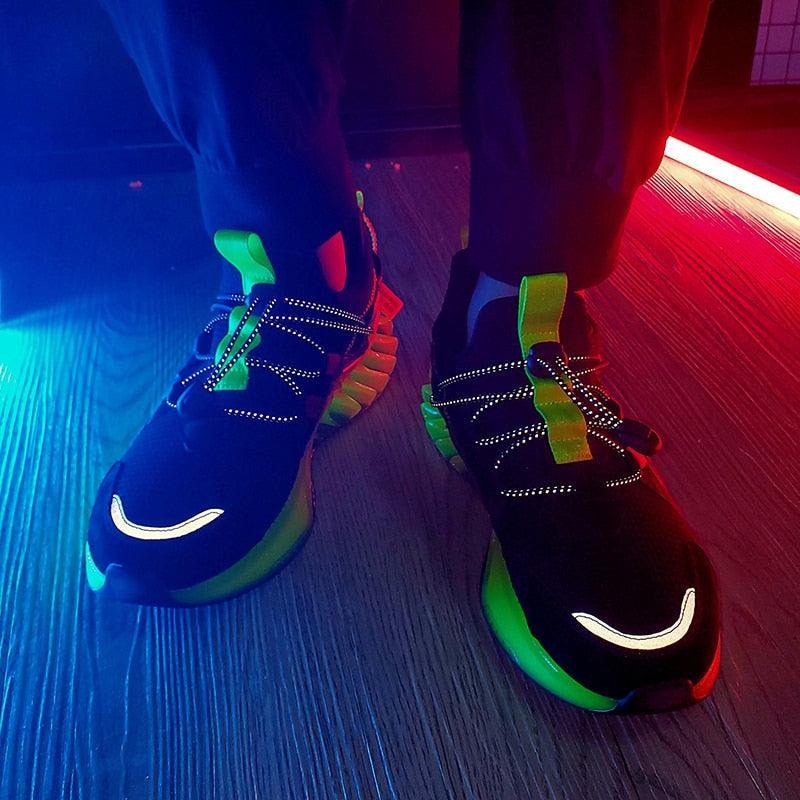 Men's Modern Techwear Blade Sneakers Breathable Knit Running Shoes