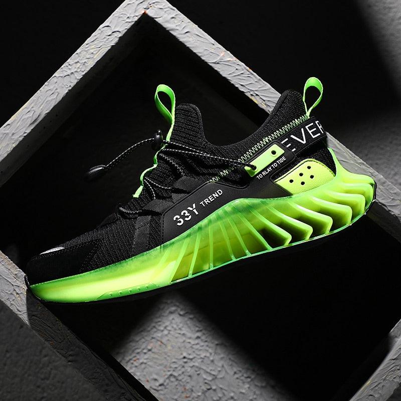 Men's Modern Techwear Blade Sneakers Breathable Knit Running Shoes