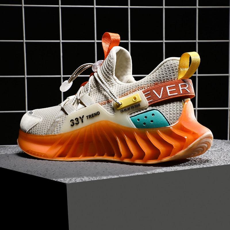 Men's Modern Techwear Blade Sneakers Breathable Knit Running Shoes