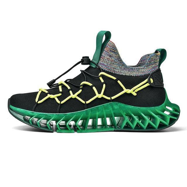 Men's Modern Techwear Blade Sneakers Breathable Knit Running Shoes
