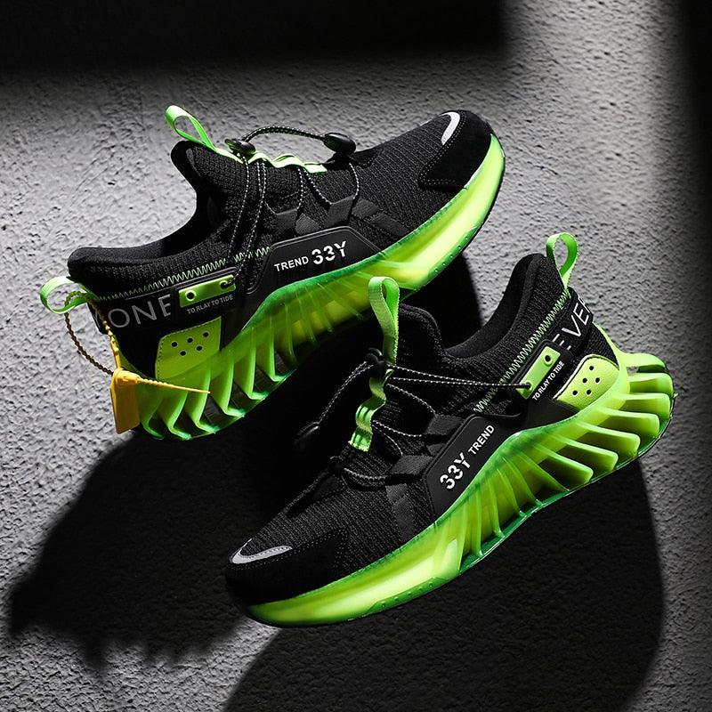 Men's Modern Techwear Blade Sneakers Breathable Knit Running Shoes