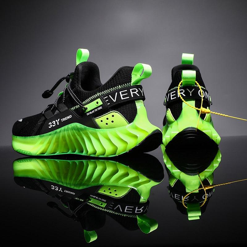 Men's Modern Techwear Blade Sneakers Breathable Knit Running Shoes