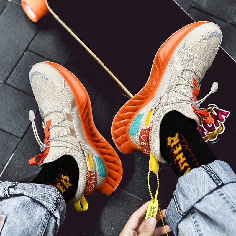 Men's Modern Techwear Blade Sneakers Breathable Knit Running Shoes