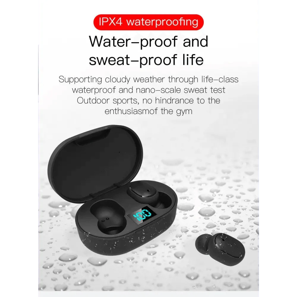Minimalist Bluetooth 5.0 Wireless Sports Earbuds - Black